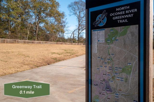 Steps away from the Greenway trail entrance