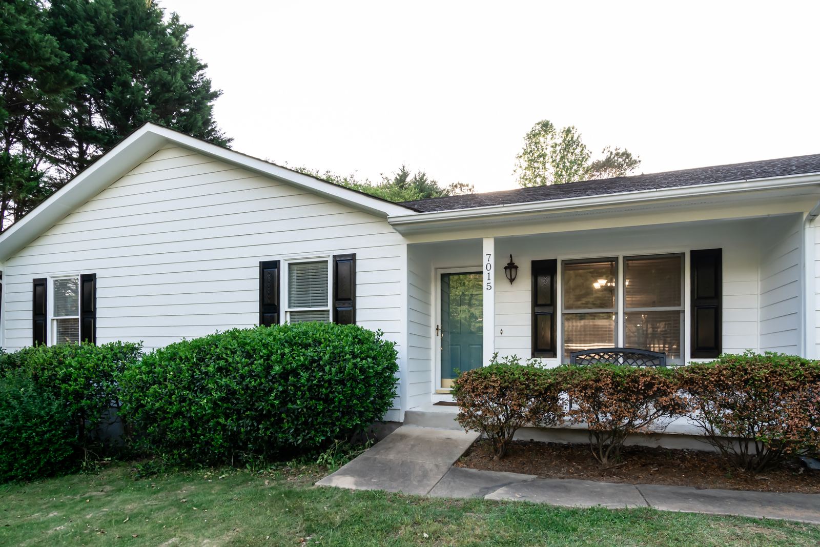 Ranch home with a covered front porch